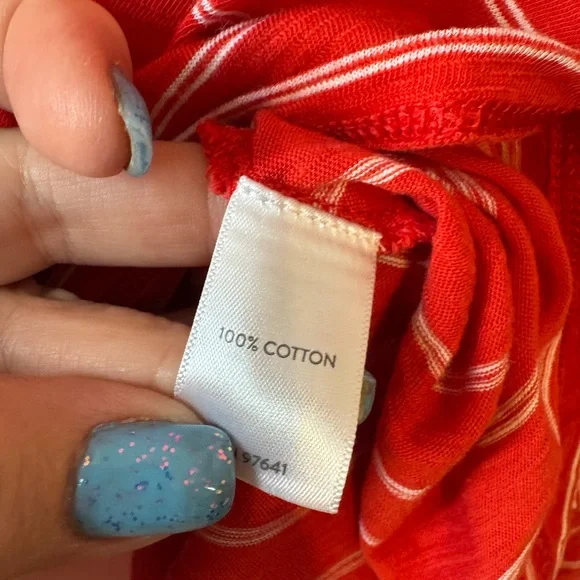 J. Jill Red/White Striped Long Sleeve Casual Top  PLUS: 2X    #5 - Picture 7 of 8